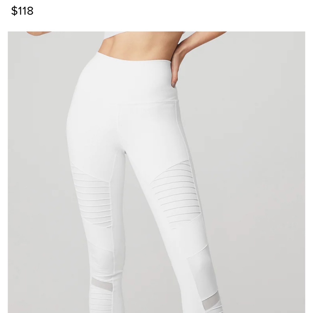 Alo MOTO White Leggings